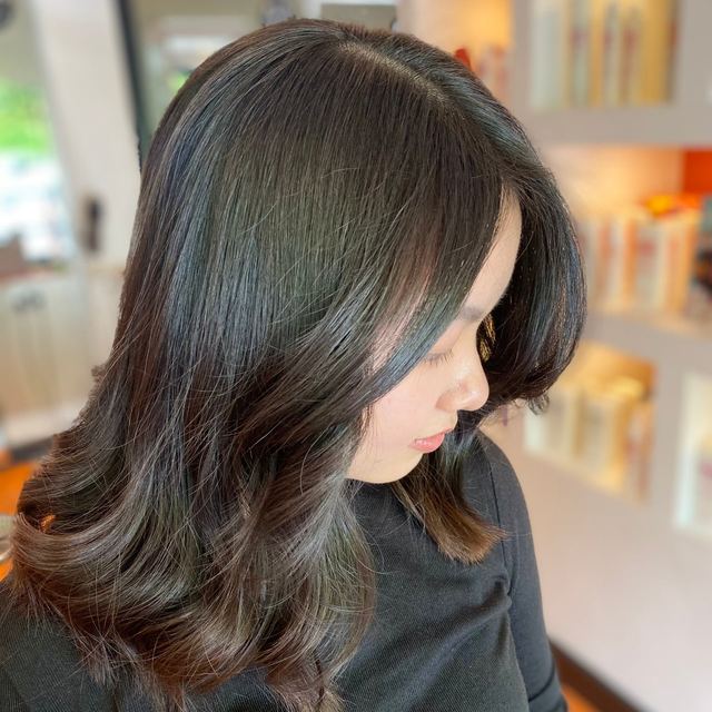 Brunette layered cut