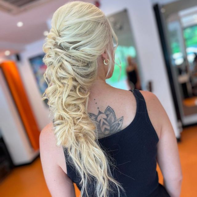Bridal-style plaited blonde